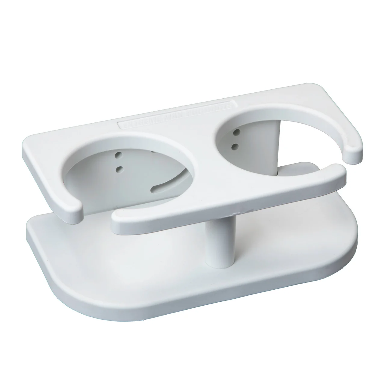 Extreme Max 3005.5692 Adjustable 2-drink Mug Cup & Can Holder For Horizontal And Vertical Square Pontoon Rails - White - 3005.5692