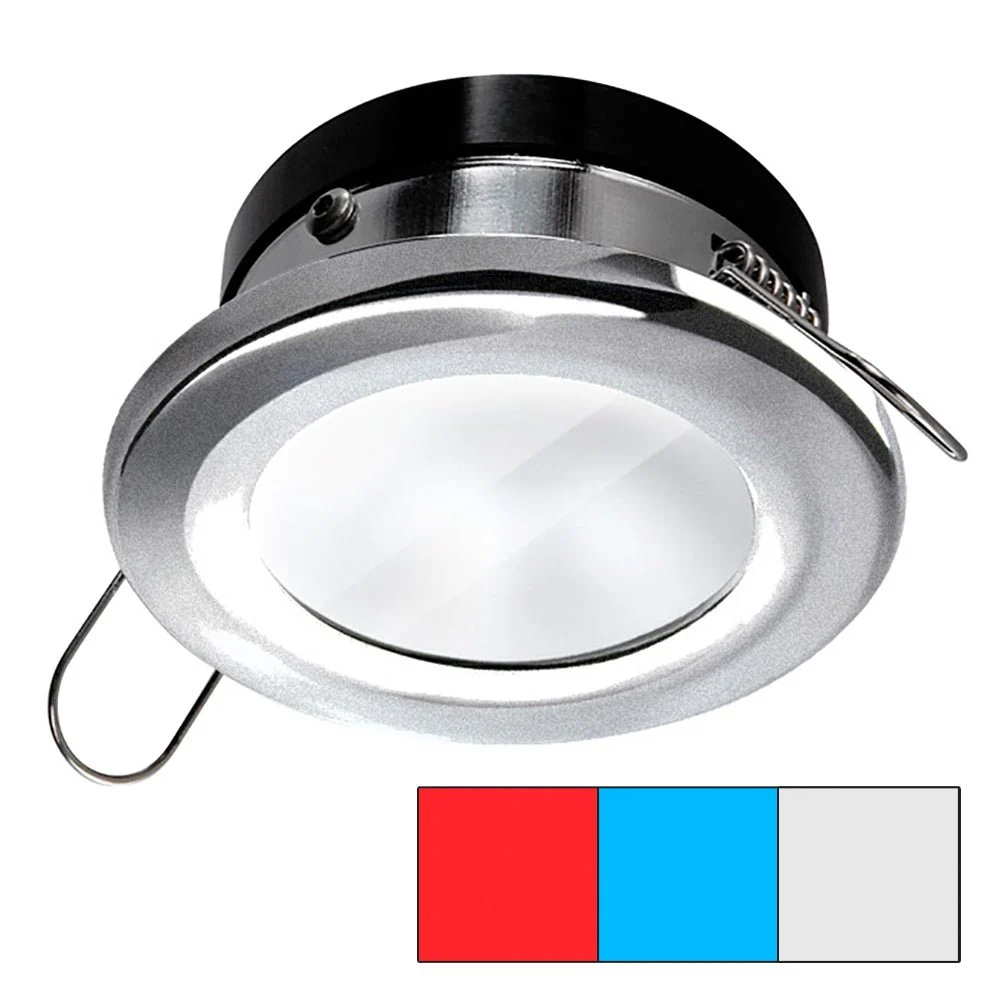 I2Systems Inc i2Systems Apeiron A1120 Spring Mount Light - Round - Red, Cool White & Blue - Brushed Nickel – Marine Boat Replacement Part