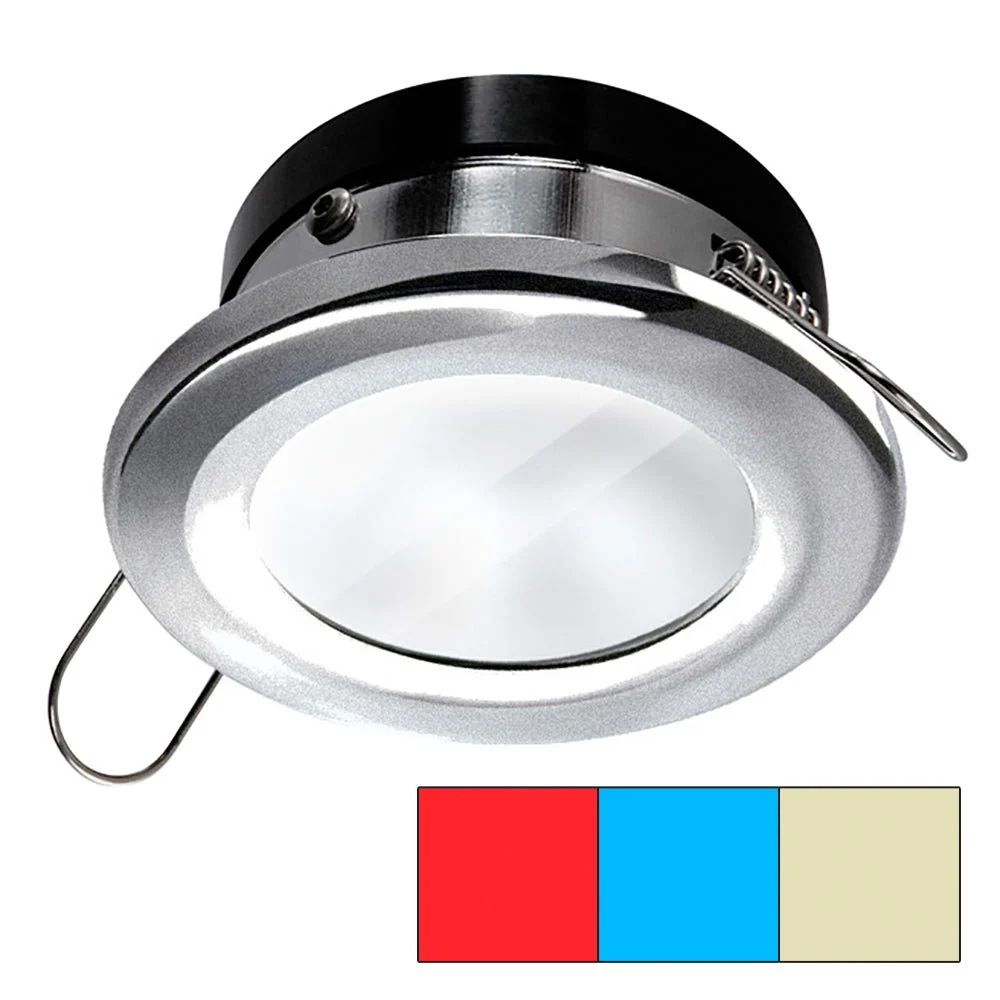 I2Systems Inc i2Systems Apeiron A1120 Spring Mount Light - Round - Red, Warm White & Blue - Brushed Nickel – Marine Boat Replacement Part