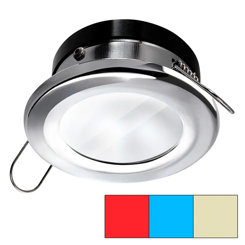 I2Systems Inc i2Systems Apeiron A1120 Spring Mount Light - Round - Red, Warm White & Blue - Polished Chrome – Marine Boat Replacement Part