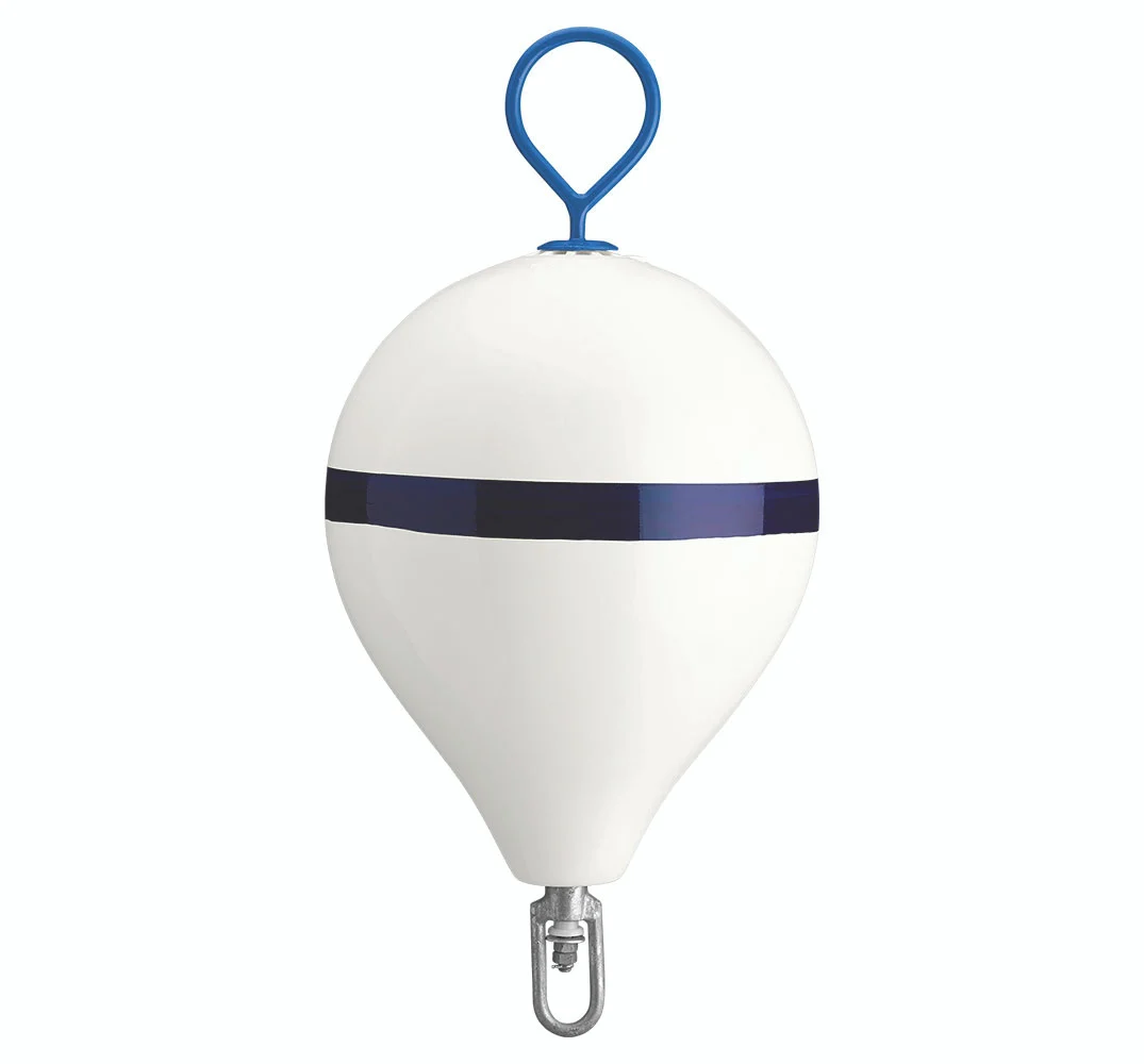 Polyform CM-3 WHT W/STR CM Series Mooring Buoy - 17" x 22", White with Galvanized Eye - CM-3 WHT W/STR