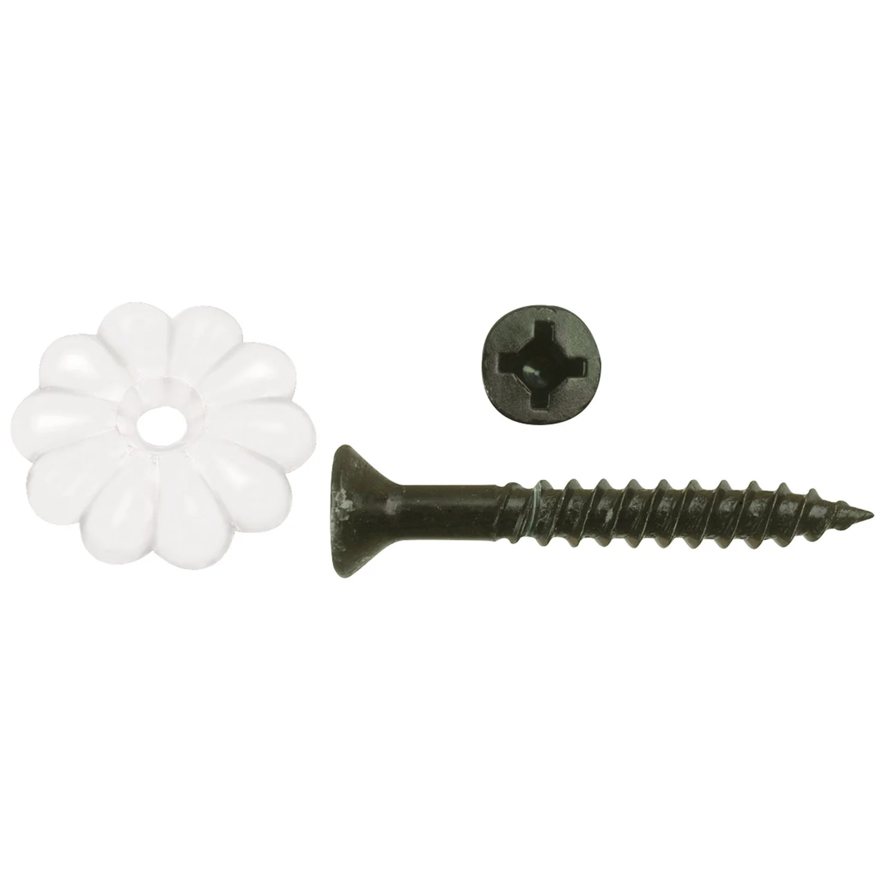 AP Products 012-RTWR100 Rosette and Screw, Pack of 100 - White - 012-RTWR100