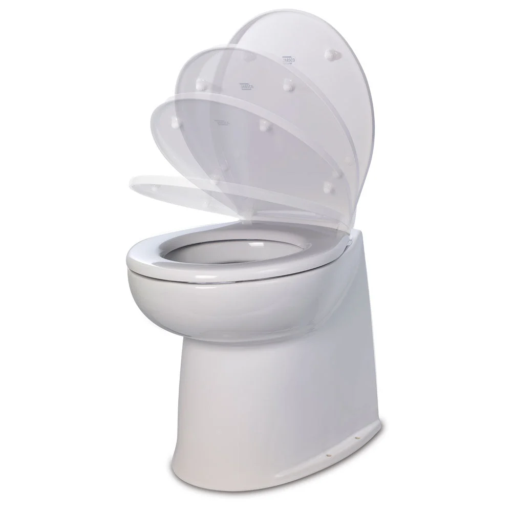 Jabsco 17" Deluxe Flush Raw Water Electric Toilet w/Soft Close Lid - 12V – Marine Engine Cooling Replacement Part