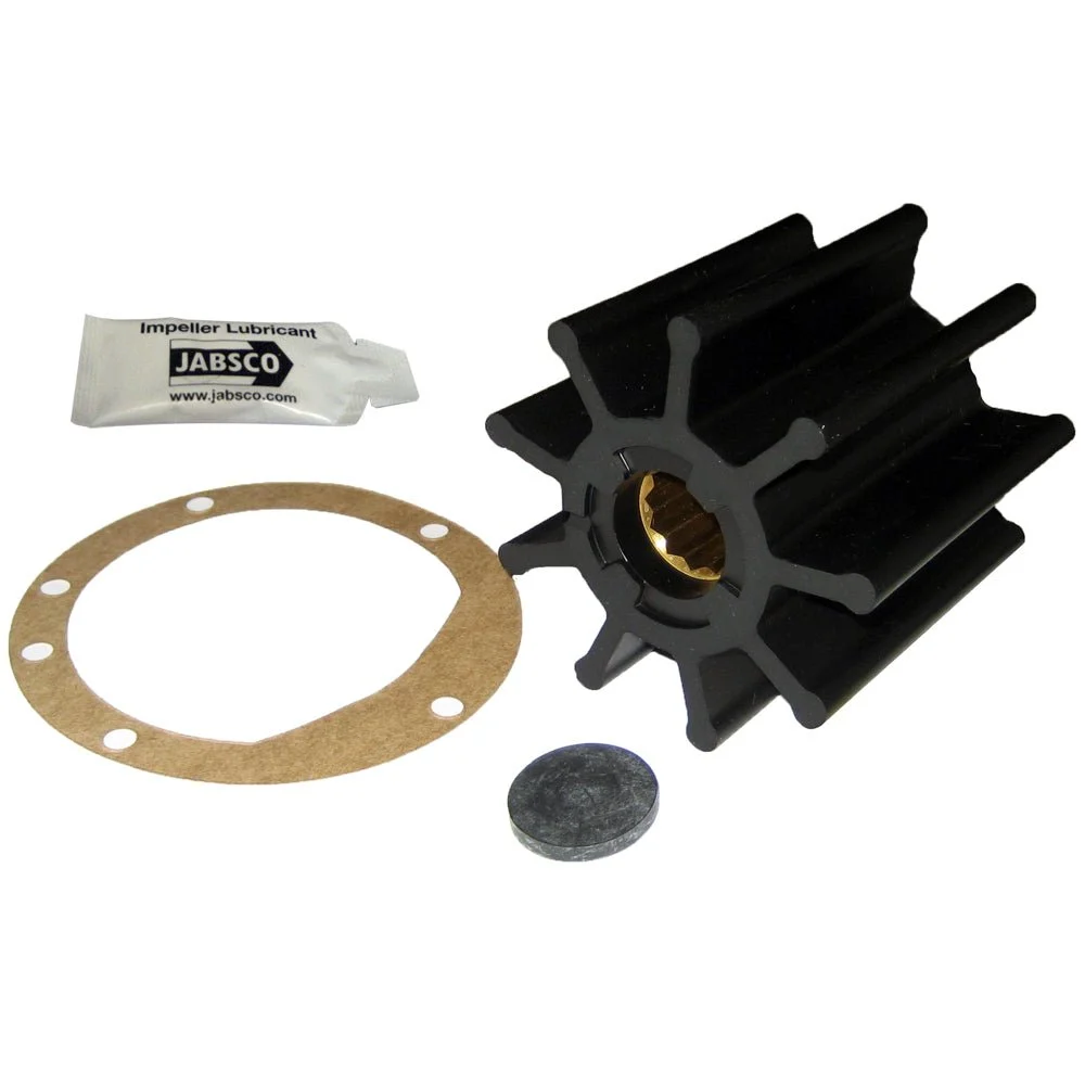 Jabsco Impeller Kit - 9 Blade - Nitrile - 3-3/4" Diameter x 3-1/2" W, 1" Shaft Diameter – Marine Engine Cooling Replacement Part