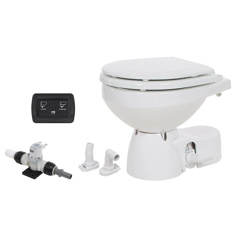Jabsco Quiet Flush E2 Fresh Water Toilet Compact Bowl - 24V - Soft Close Lid – Boat Pump & Plumbing Part