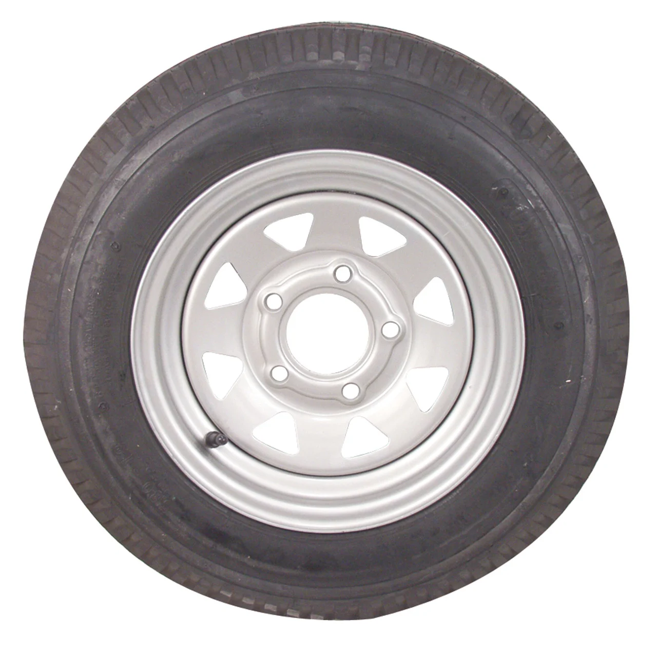 Americana Tire and Wheel 3S563 Economy Bias Tire and Wheel ST215/75D14 C/5-Hole - Painted Silver Spoke Rim - 3S563