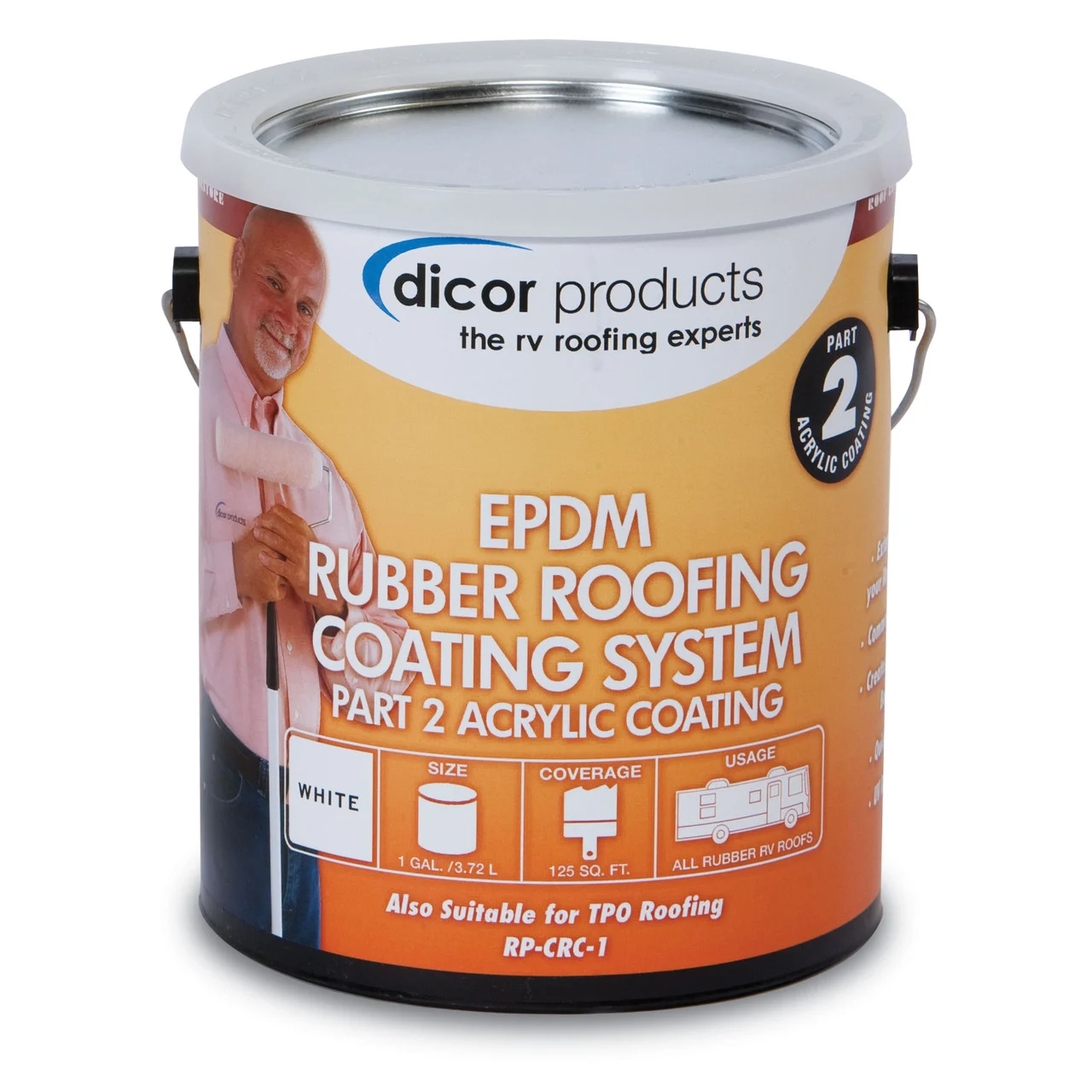 Dicor RP-CRCT-1 EPDM Roof Acrylic Coating - 1 Gallon, Tan - RP-CRCT-1
