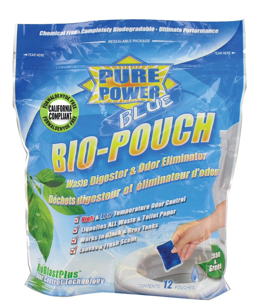 Valterra V23016 Pure Power Blue Waste Digester & Odor Eliminator Drop-Ins - Pack of 12 - V23016
