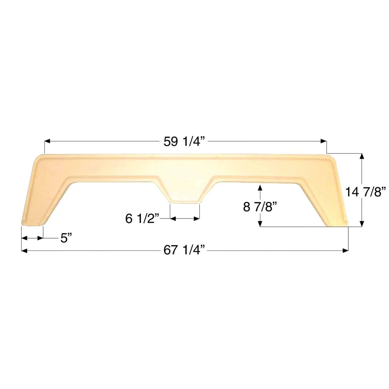 Icon 00389 Tandem Axle Fender Skirt FS310A - Colonial White - 389