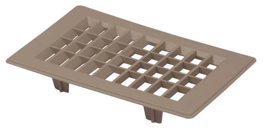 D&W 7840RBR-2H-UL Plastic Floor Register - 4" x 10", Brown - 7840RBR-2H-UL
