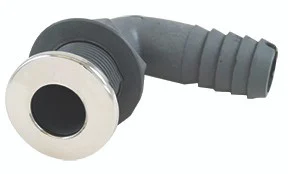 Whitecap S-3811C Stainless Steel / Nylon Thru-Hull with Barb - 1-1/4" Hose Size, 90° - S-3811C