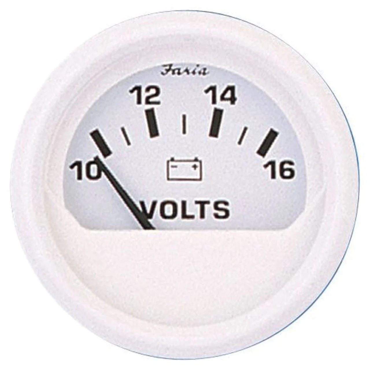 Faria 13120 Dress Voltmeter (10-16 VDC) - 2", White - 13120