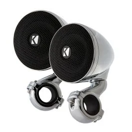 Kicker Psm 3" Weather-Proof Mini Enclosed Speaker Pair - 2-Ohm, Chrome