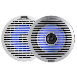 Kicker Km614fl 6.5" Low Profile Coaxial Marine Speakers W/Rgb Lighting - 4-Ohm, White