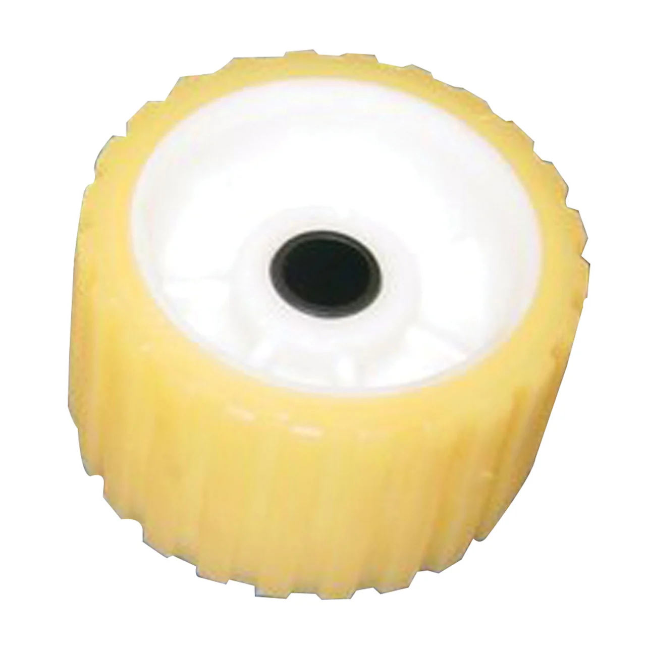 C.H. Yates 500YW-6P Yellow Plastic Ribbed Roller - 5 in. x 0.75 in. - 500YW-6P