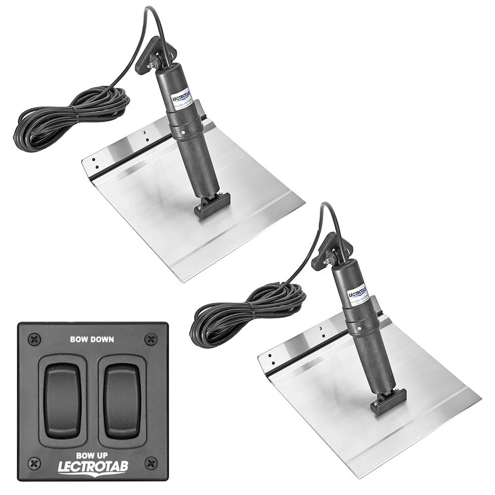 Lectrotab XKA Aluminum Alloy Trim Tab Kit w/Rocker Switch - 12 x 12 – Marine Boat Replacement Part