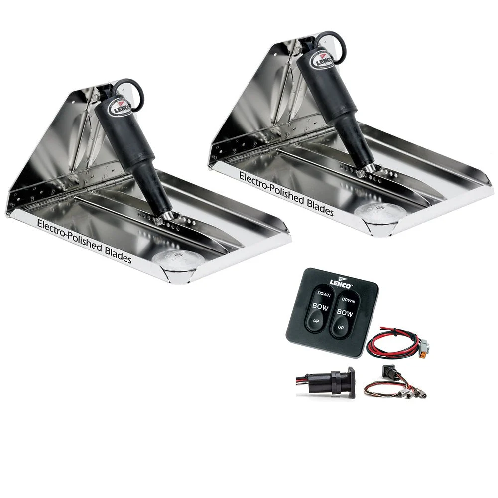 Lenco Marine 16" x 12" Heavy Duty Performance Trim Tab Kit w/Standard Tactile Switch Kit 12V