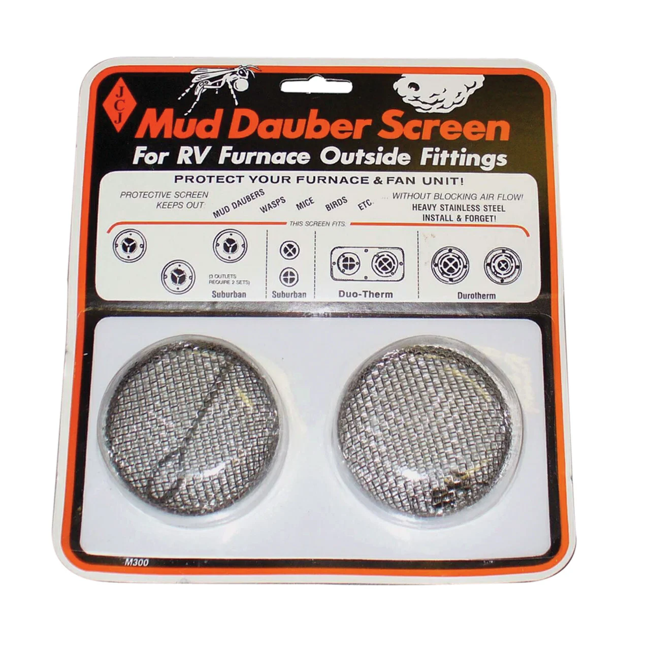 JCJ M-300 Mud Dauber Screens for RV Furnace and Fan Unit Outside Fittings - M300: For Duotherm and Suburban - M-300