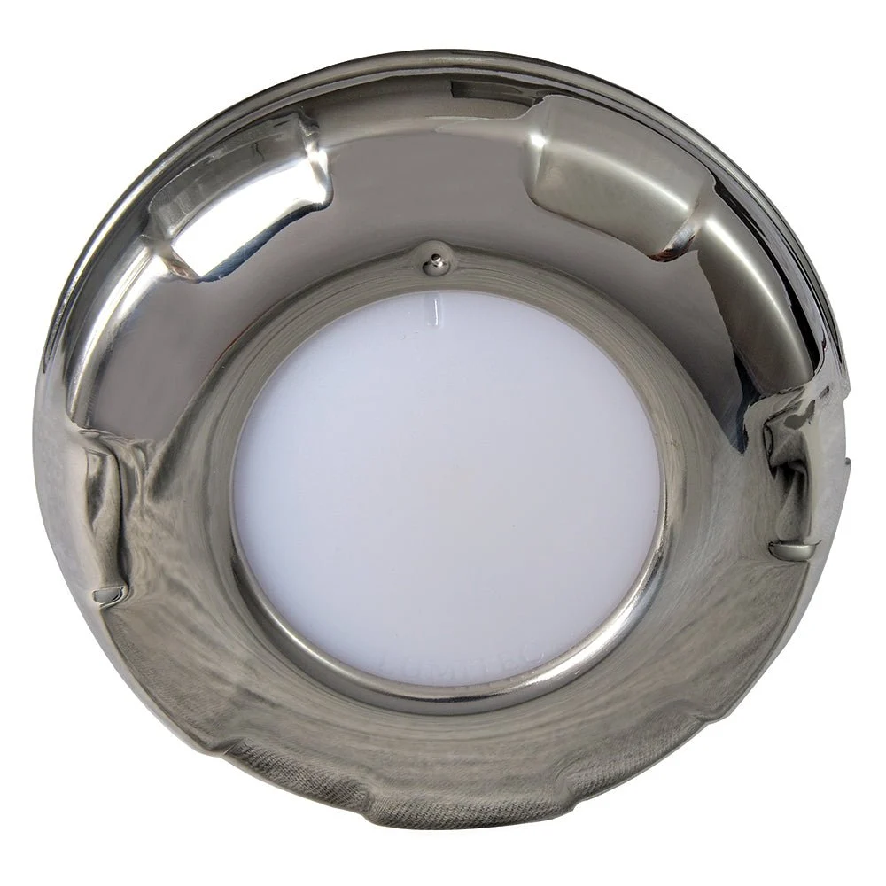 Lumitec Aurora - LED Dome Light - Polished SS Finish - 2-Color White/Red Dimming – Marine Electrical Replacement Part