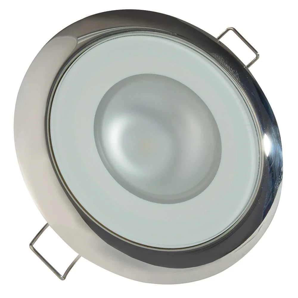 Lumitec Mirage - Flush Mount Down Light - Glass Finish/Polished SS Bezel - Warm White Dimming – Marine Boat Replacement Part