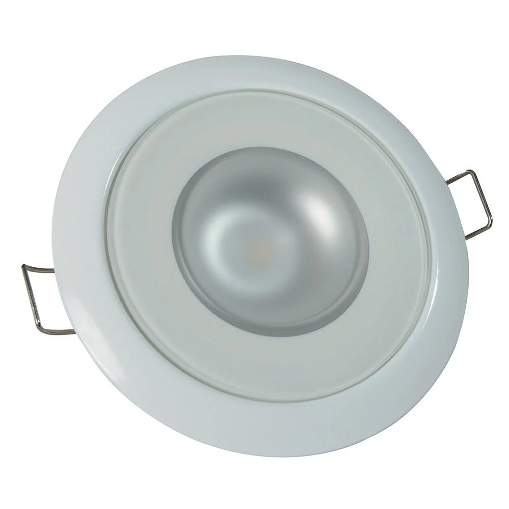 Lumitec Mirage - Flush Mount Down Light - Glass Finish/White Bezel - 2-Color White/Blue Dimming – Marine Boat Replacement Part