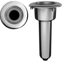 Mate Series Elite Screwless Stainless Steel 0 Degree Rod & Cup Holder - Drain - Round Top