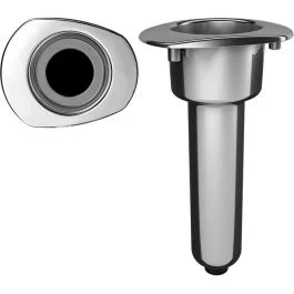 Mate Series Elite Screwless Stainless Steel 0 Degree Rod & Cup Holder - Drain - Oval Top