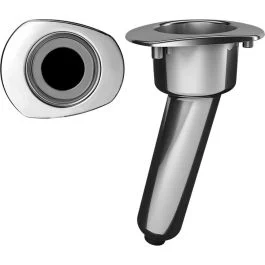 Mate Series Elite Screwless Stainless Steel 15 Degree Rod & Cup Holder - Drain - Oval Top