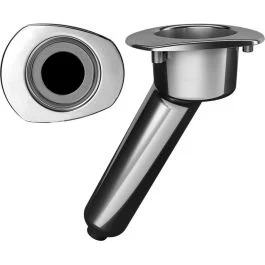 Mate Series Elite Screwless Stainless Steel 30 Degree Rod & Cup Holder - Drain - Oval Top