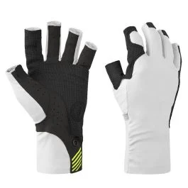Mustang Traction Uv Open Finger Gloves - White & Black - Small