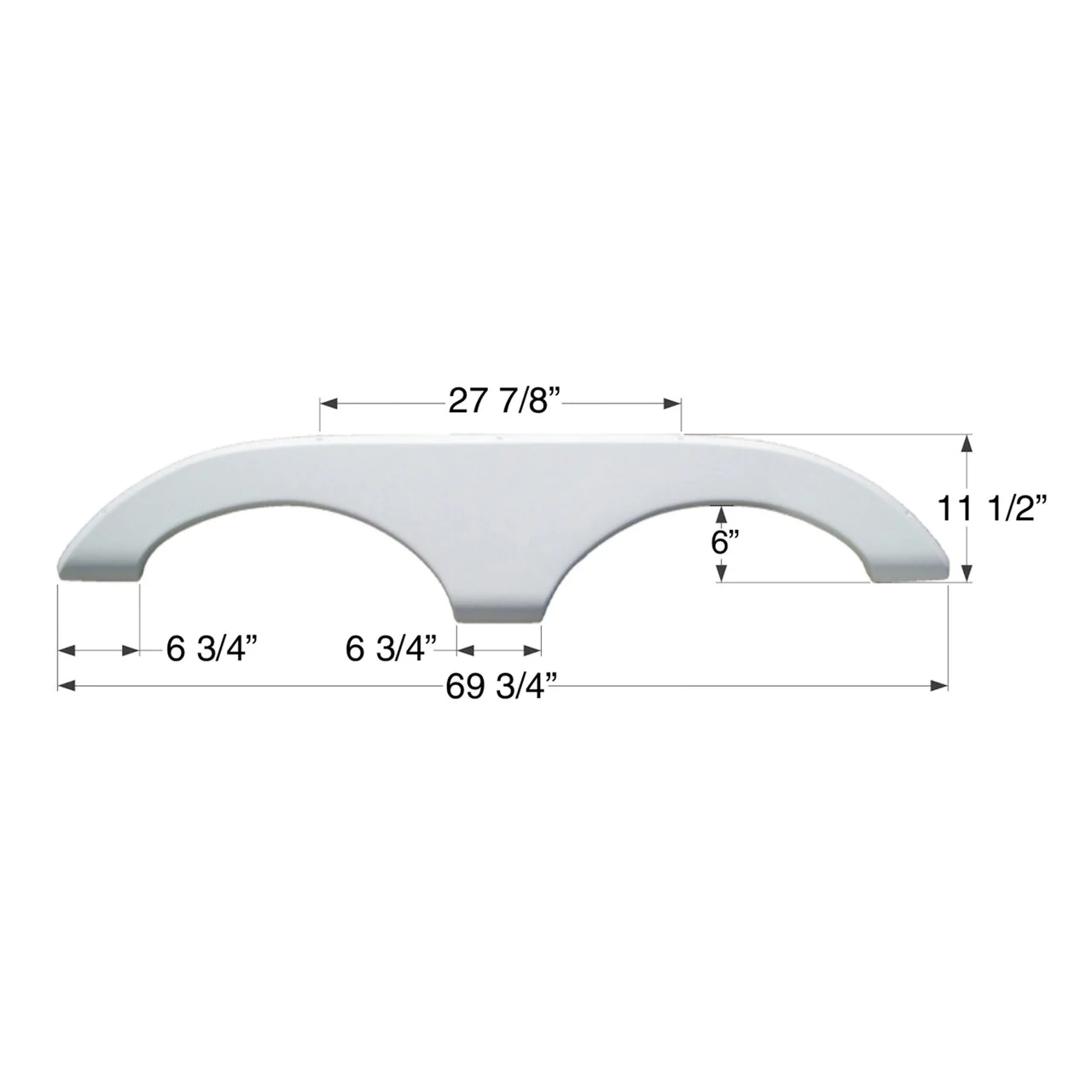 Icon 01466 Tandem Axle Fender Skirt FS710 for Keystone - Polar White - 1466
