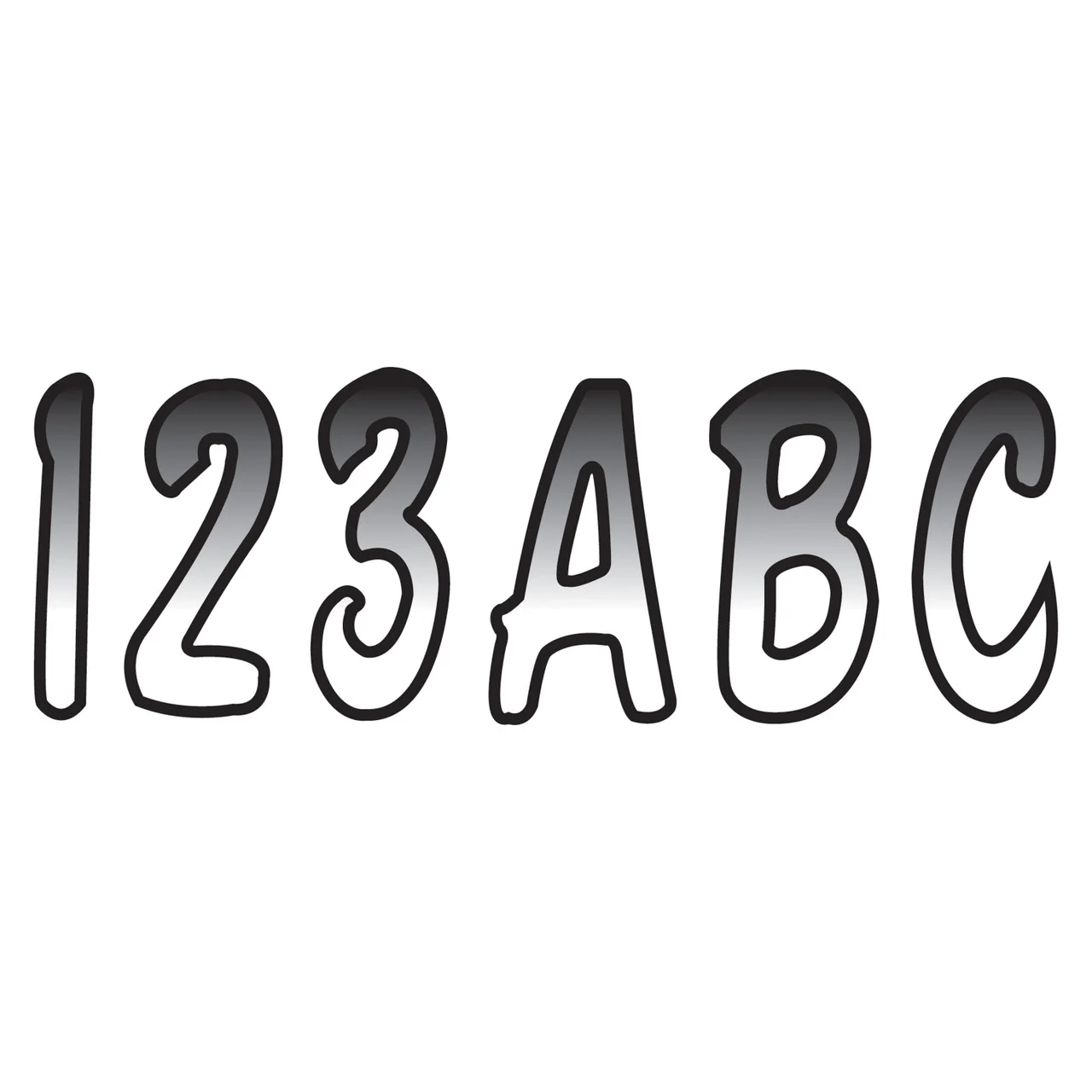 Hardline Products WHBKG200 200 Series 3" Letter/Number Kit - White/Black - WHBKG200