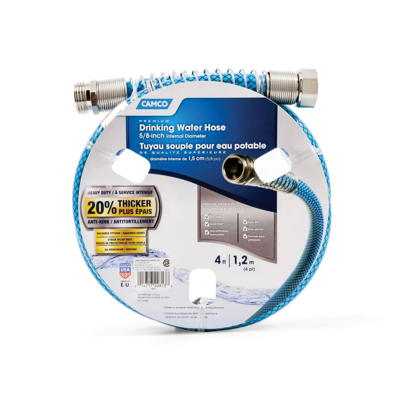 Camco 22813 Fresh Water Hose 5/8" X 4' Premium - 22813