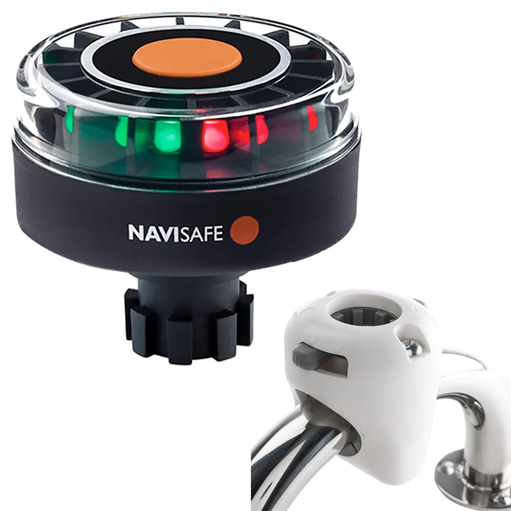 Navisafe Navilight Tricolor 2NM w/Navibolt Base & Rail Mount - White – Marine Boat Replacement Part
