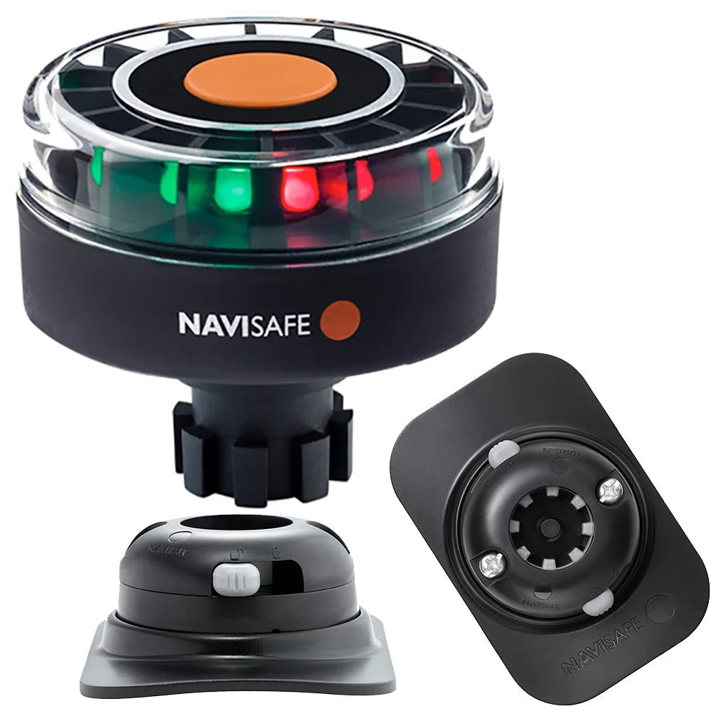Navisafe Navilight Tricolor 2NM w/Navibolt Base & RIB Mount - Black – Marine Boat Replacement Part