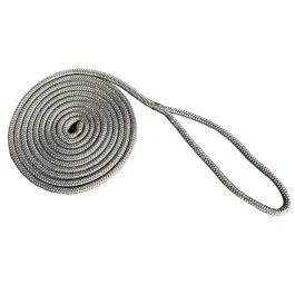 New England Rope 3/4" X 25' Nylon Double Braid Dock Line - Grey