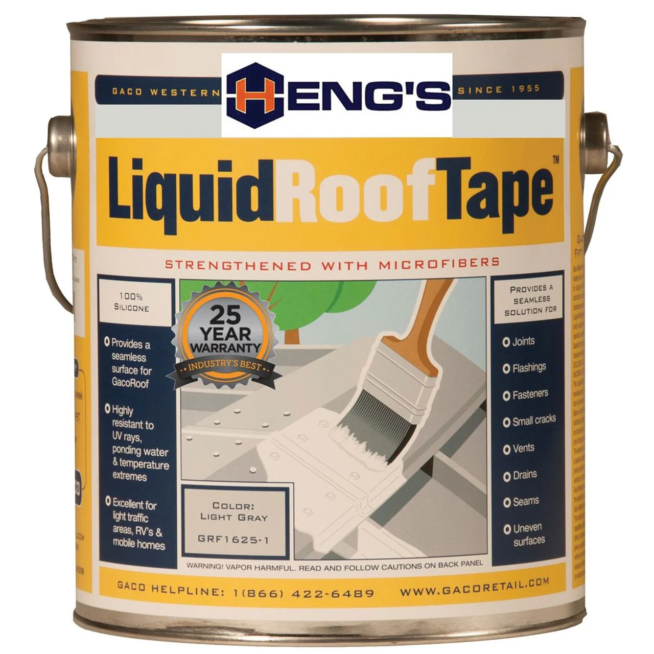 Heng's HGF1625-1 Gaco LiquidRoofTape - 1 Gallon - HGF1625-1
