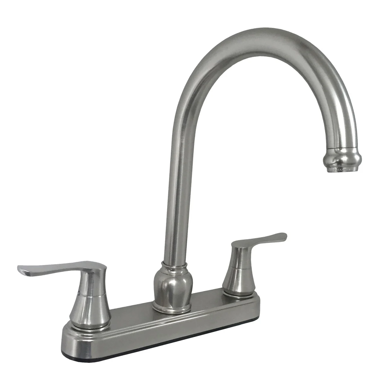 Empire Brass U-YNN800GSN-DH3-25MM RV Kitchen Faucet With Solid Saber Handles And Gooseneck Spout - 8", Brushed Nickel - U-YNN800GSN-DH3-25MM