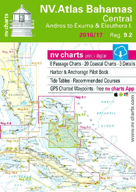 NV Charts 9.2, Bahamas Central - Andros to Exumas & Eleuthera Islands