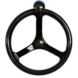 Schmitt Marine Carbon Fiber Primus Wheel W/Knob 13.5" W/Sanntoprene Finger Grip 3/4" Tapered Shaft W/Cf Nut