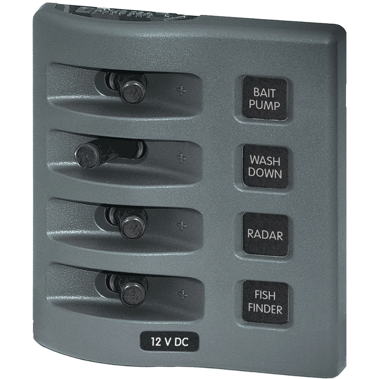 Blue Sea Systems 4305-BSS WeatherDeck 12V DC Waterproof Switch Panel - 4 Position - 4305-BSS