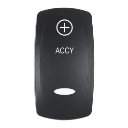 Pacer Actuator - 'Accy' F/V Series Contura Switches - Black - Laser Etched (Top/Bottom Light)