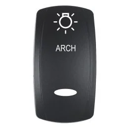 Pacer Actuator - 'Arch' F/V Series Contura Switches - Black - Laser Etched (Top/Bottom Light)