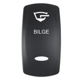 Pacer Actuator - 'Bilge' F/V Series Contura Switches - Black - Laser Etched (Top/Bottom Light)
