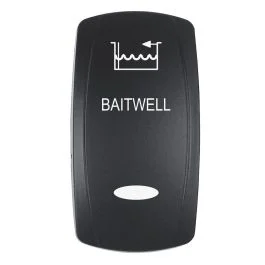 Pacer Actuator - 'Baitwell' F/V Series Contura Switches - Black - Laser Etched (Top/Bottom Light)