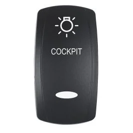 Pacer Actuator - 'Cockpit' F/V Series Contura Switches - Black - Laser Etched (Top/Bottom Light)