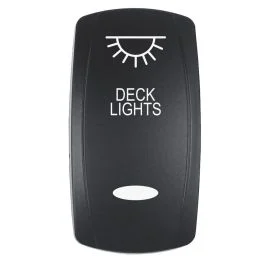 Pacer Actuator - 'Deck Lights' F/V Series Contura Switches - Black - Laser Etched (Top/Bottom Light)