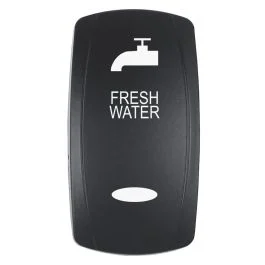 Pacer Actuator - 'Fresh Water' F/V Series Contura Switches - Black - Laser Etched (Top/Bottom Light)
