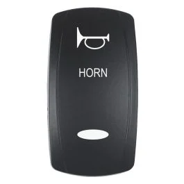 Pacer Actuator - 'Horn' F/V Series Contura Switches - Black - Laser Etched (Top/Bottom Light)
