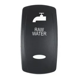 Pacer Actuator - 'Raw Water' F/V Series Contura Switches - Black - Laser Etched (Top/Bottom Light)